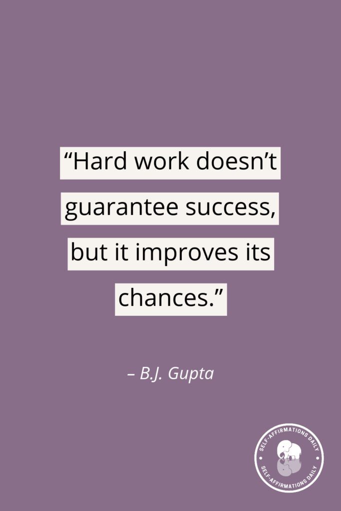 thursday quote "Hard work doesn't guarantee success, but it improves its chances." – B.J. Gupta