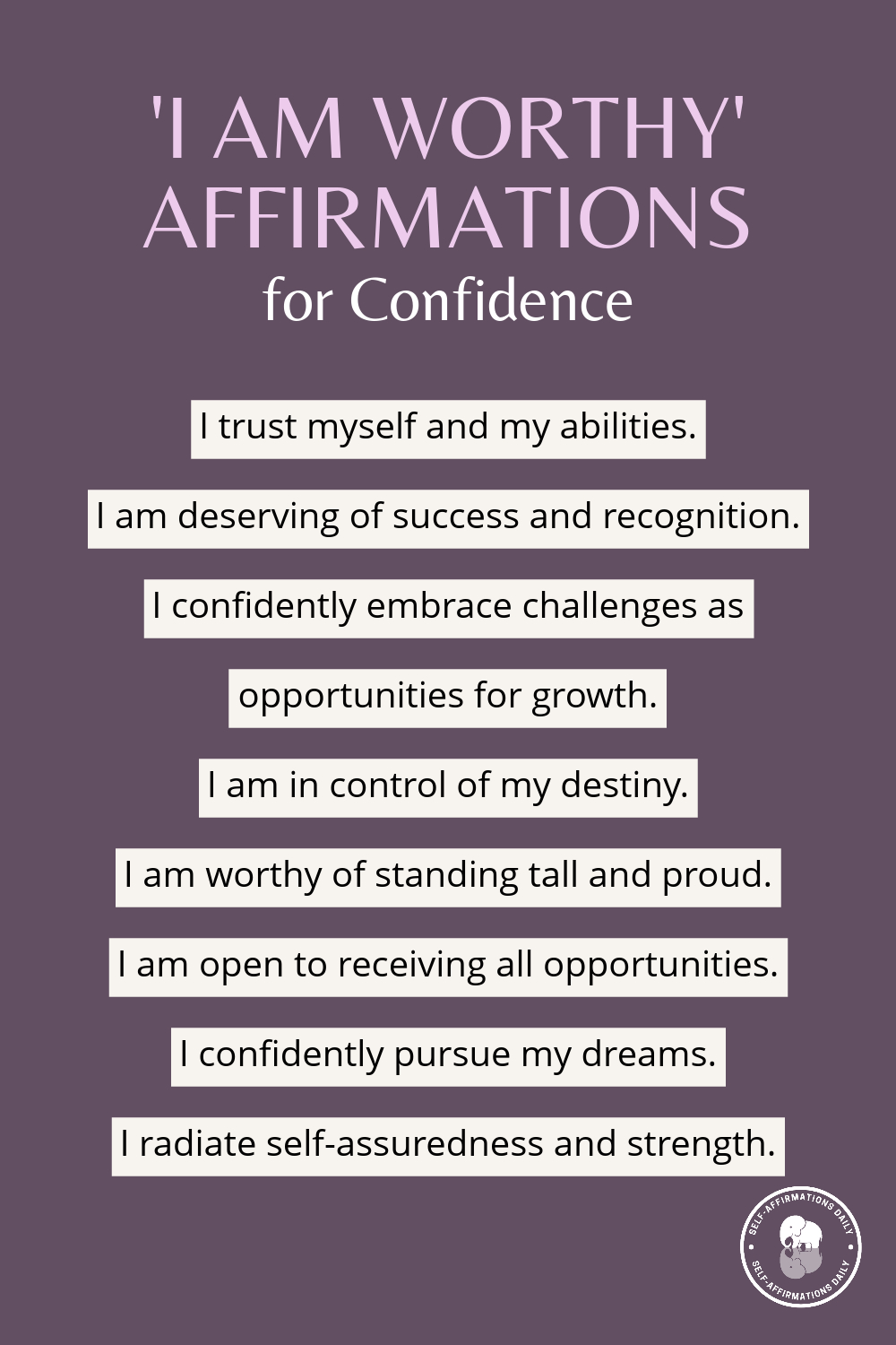 i am worthy affirmations for confidence